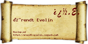 Árendt Evelin névjegykártya